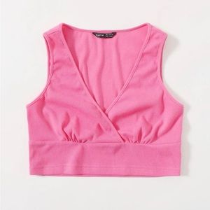 SHEIN Surplice Neck Rib-knit Tank Top